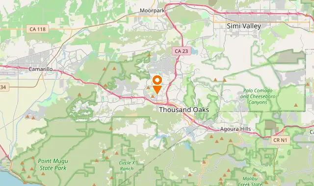 Street map of Thousand Oaks, CA