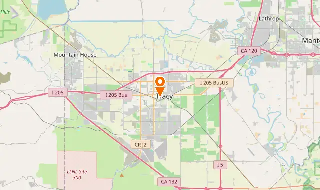 Street map of Tracy, CA