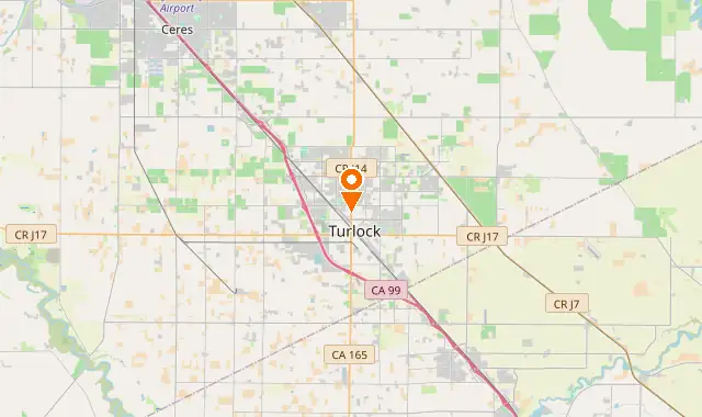 Street map of Turlock, CA