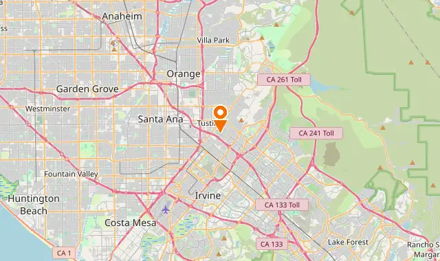 Street map of Tustin, CA