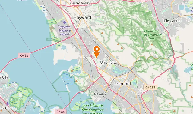 Street map of Union City, CA