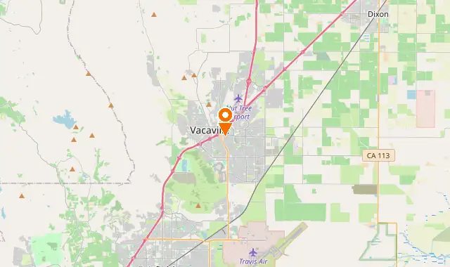 Street map of Vacaville, CA