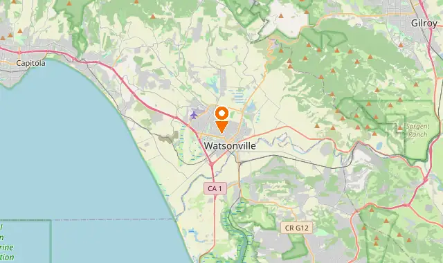 Street map of Watsonville, CA
