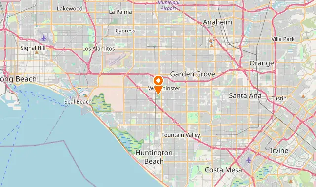 Street map of Westminster, CA