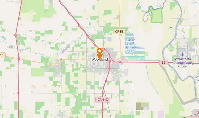 Street map of Woodland, CA