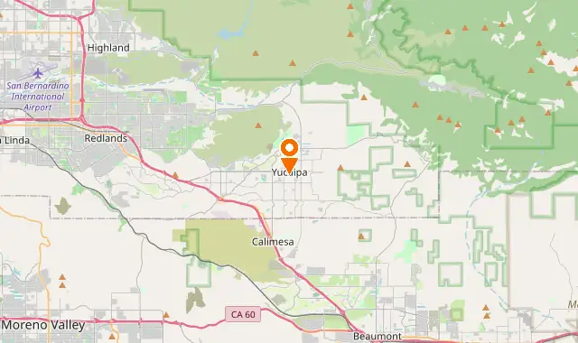 Street map of Yucaipa, CA