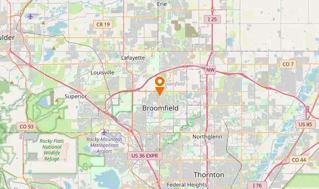 Street map of Broomfield, CO