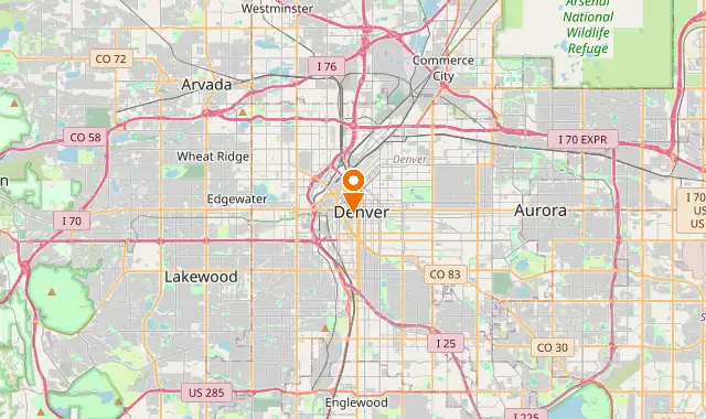 Street map of Denver, CO