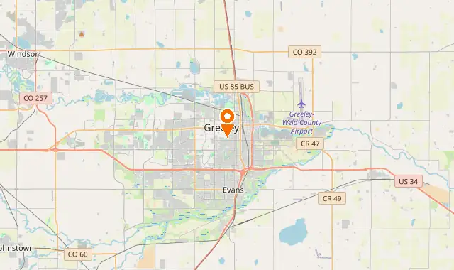 Street map of Greeley, CO