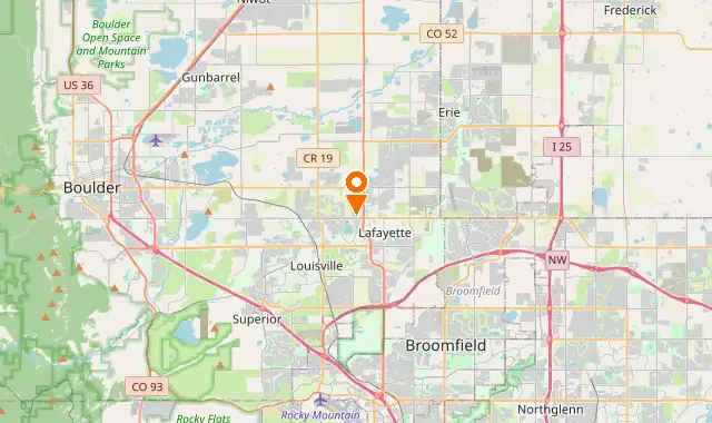Street map of Lafayette, CO