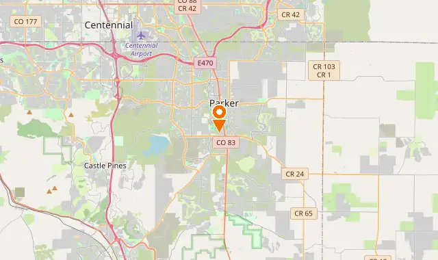 Street map of Parker, CO