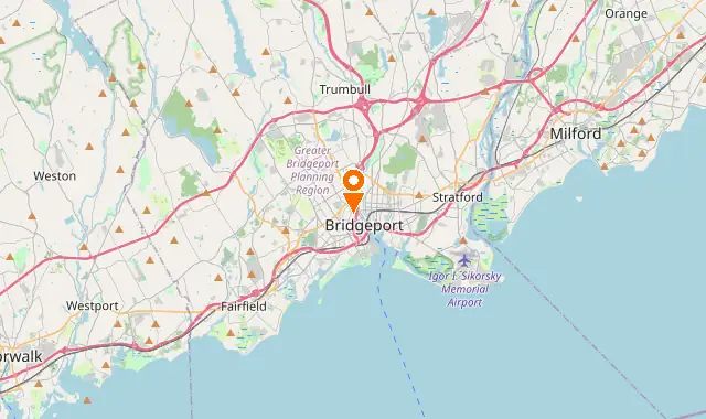 Street map of Bridgeport, CT