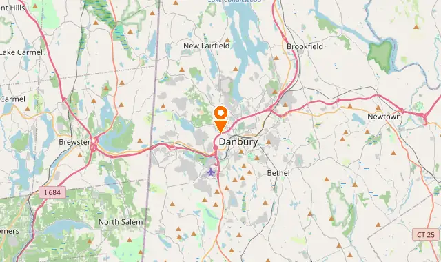 Street map of Danbury, CT