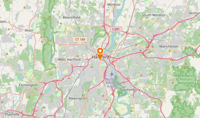 Street map of Hartford, CT