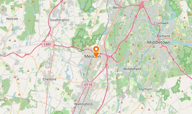 Street map of Meriden, CT