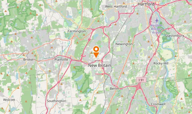 Street map of New Britain, CT