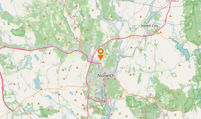 Street map of Norwich, CT