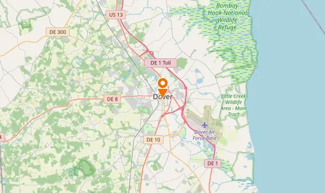 Street map of Dover, DE