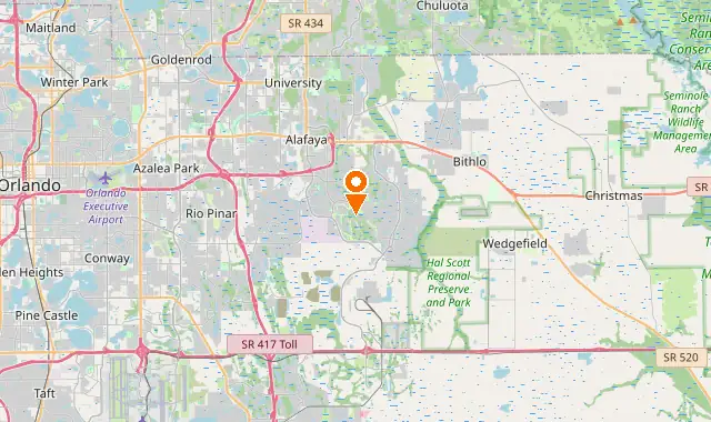 Street map of Alafaya, FL