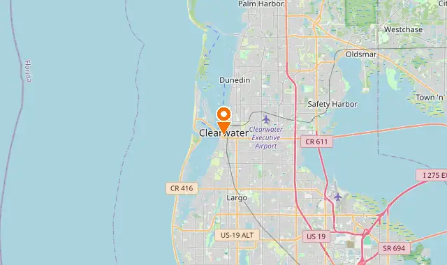 Street map of Clearwater, FL