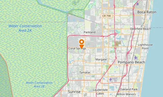 Street map of Coral Springs, FL
