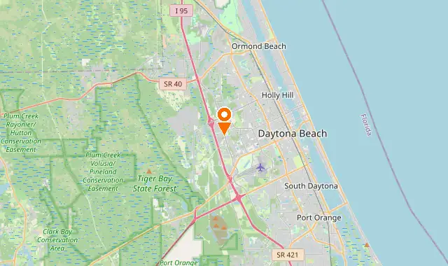 Street map of Daytona Beach, FL