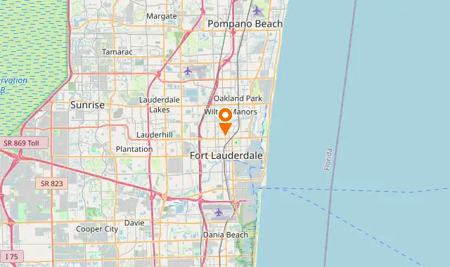 Street map of Fort Lauderdale, FL