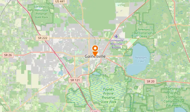 Street map of Gainesville, FL