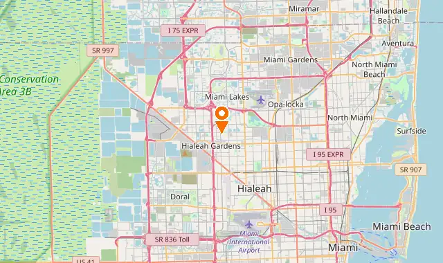 Street map of Hialeah, FL