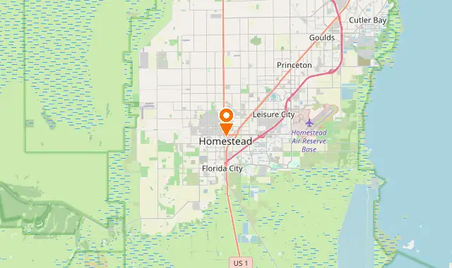 Street map of Homestead, FL