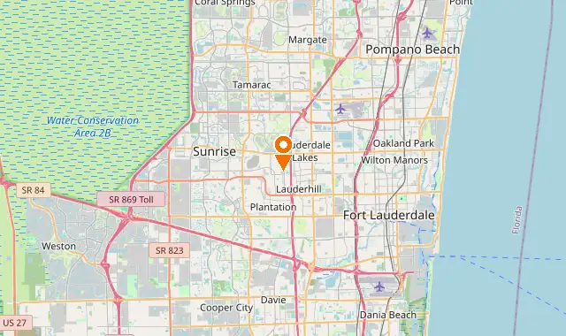 Street map of Lauderhill, FL