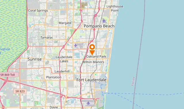 Street map of Oakland Park, FL