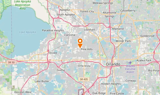 Street map of Pine Hills, FL