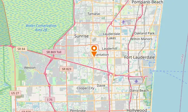 Street map of Plantation, FL