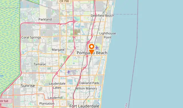 Street map of Pompano Beach, FL