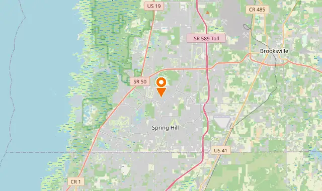 Street map of Spring Hill, FL