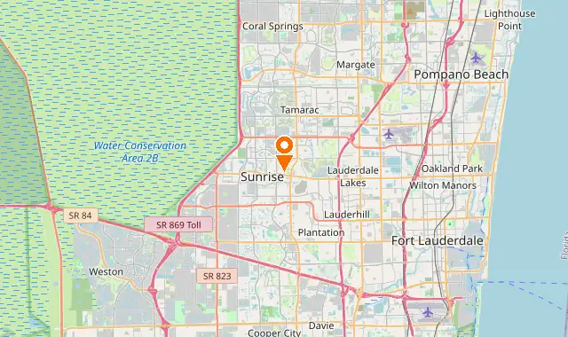 Street map of Sunrise, FL