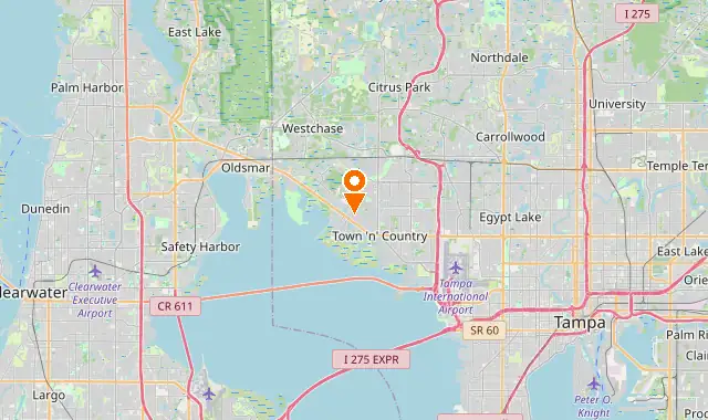 Street map of Town 'n' Country, FL