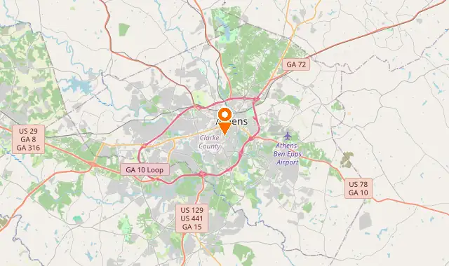 Street map of Athens, GA
