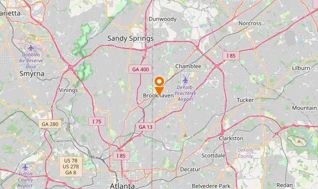 Street map of Brookhaven, GA