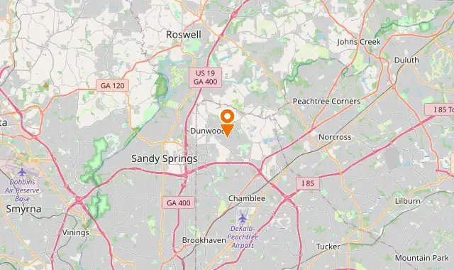 Street map of Dunwoody, GA