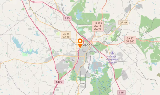 Street map of Macon, GA
