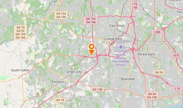 Street map of Red Oak, GA