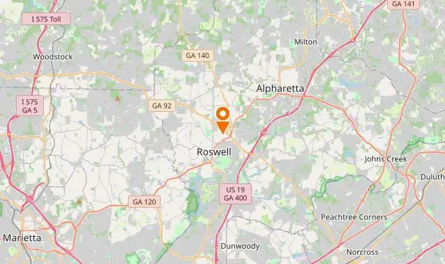 Street map of Roswell, GA
