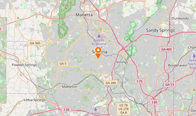 Street map of Smyrna, GA
