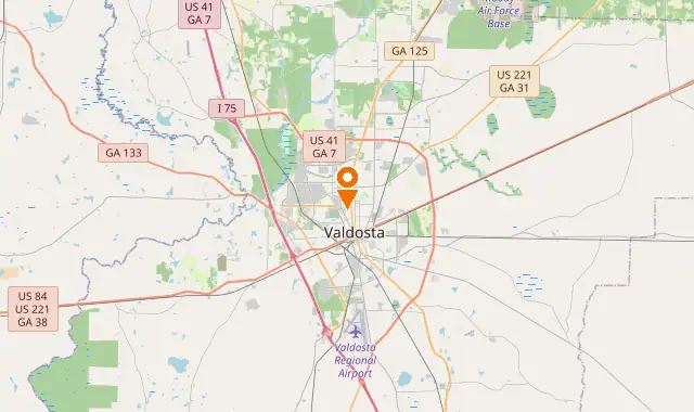 Street map of Valdosta, GA