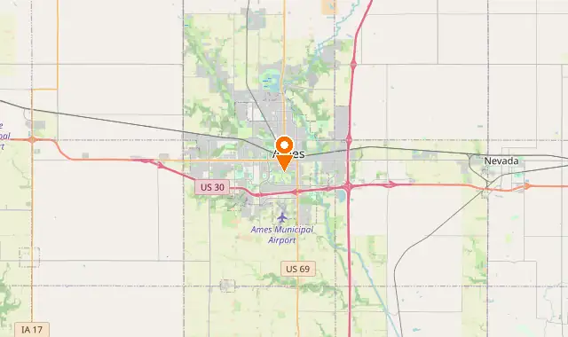 Street map of Ames, IA