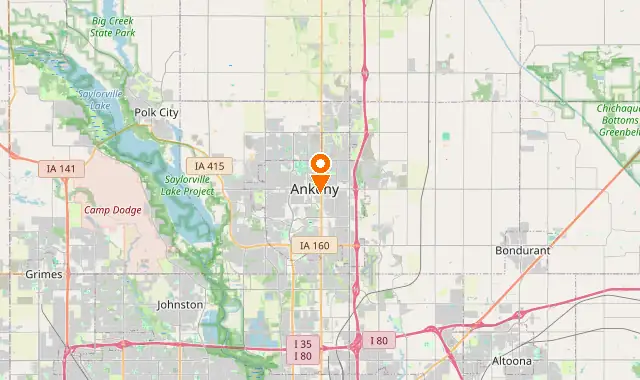Street map of Ankeny, IA
