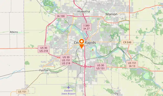 Street map of Cedar Rapids, IA