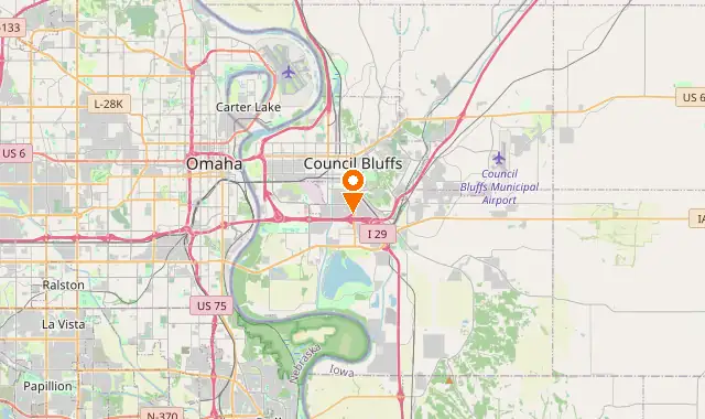 Street map of Council Bluffs, IA